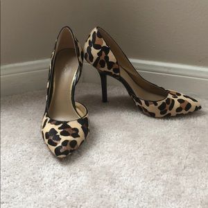 Calf Hair Leopard Print Heels